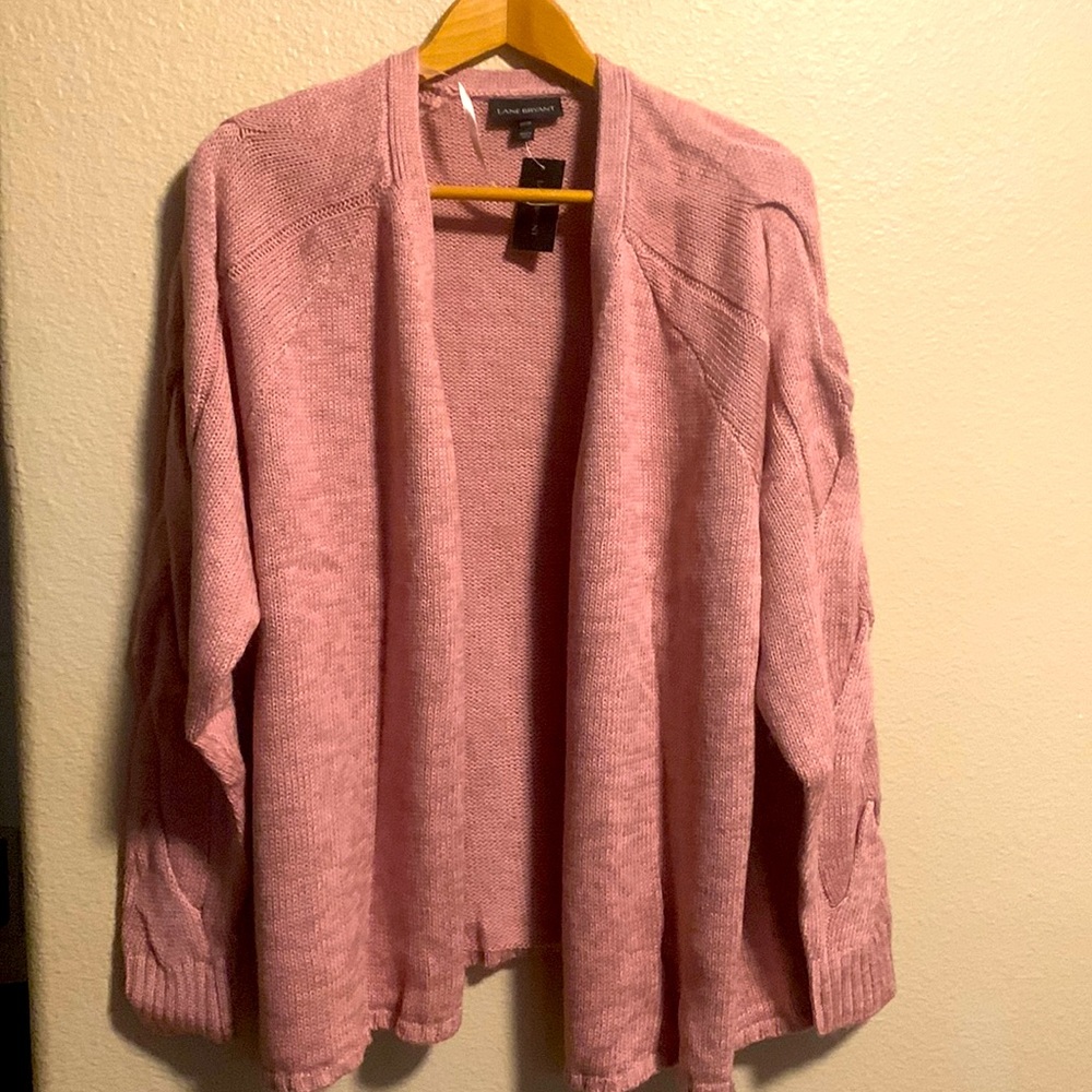 NWT Lane Bryant Salmon Pink Long Cardigan Sweater 26/28